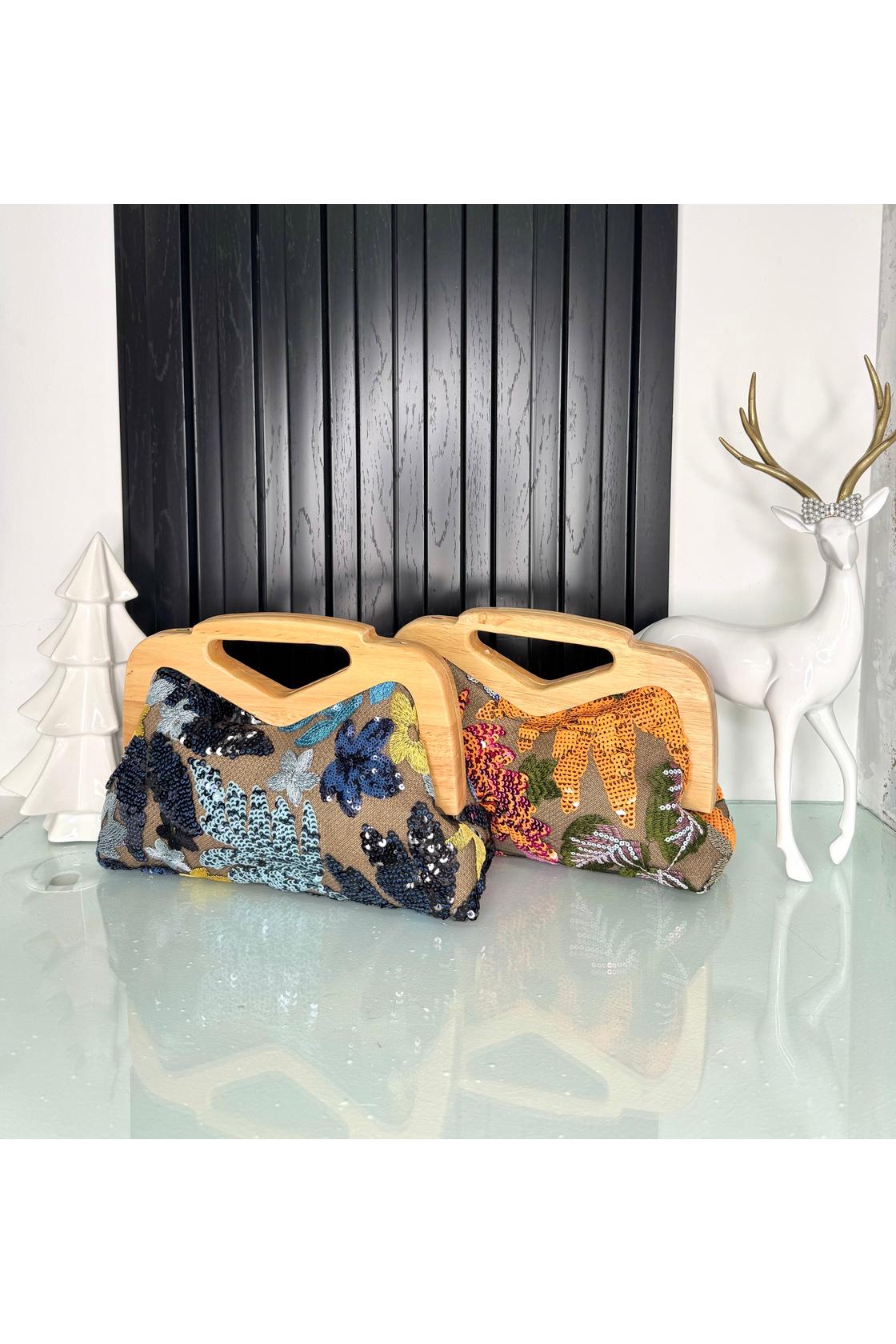 Natural Sequins Clutch